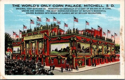 Mitchell SD Corn Palace Postcard - Unique Architecture, E. G. Kropp Co.