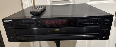 Sony CDP-C315 CD Changer 5 CD Player Vintage Black Cleaned Tested Remote Control