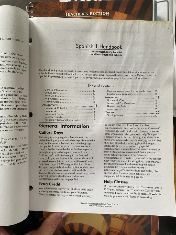 Spanish 1 BJU Second Edition, Student Textbook, Activities, Teachers Edition - Image 4 of 4