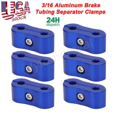 Universal for Vehicles 3/16 Brake Tubing Separator Clamps Blue Aluminum 6X/set