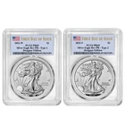 2pc Set - 2021 $1 1-oz Reverse Proof American Silver Eagle Designer PCGS PR69