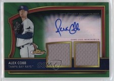 2011 Topps Finest Green Refractor Rookie Dual Relics 41/149 Alex Cobb Auto 0o48