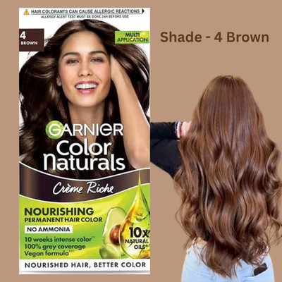 Garnier Color naturals Creme hair color Shade 4 brown 30 gm+35 ml for shiny hair