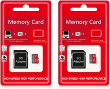 2 Pack 32GB TF Card with Adapter, C10 UHS-I Ultra High Speed x 2 