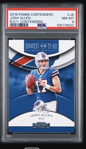 2018 PANINI R.O.Y. CONTENDERS  #RYA-JA JOSH ALLEN ROOKIE CARD, PSA 8 NM-MT