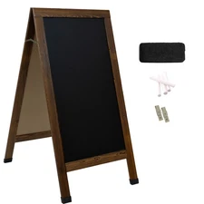 57" x 27" Chalkboard with Chalk and Eraser - Rustic Brown by Sunnydaze