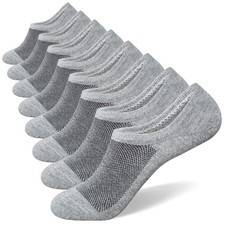 No Show Socks for Men 8 pack Cotton Thin Low Cut Non Slip for Loafer Flats Sn...