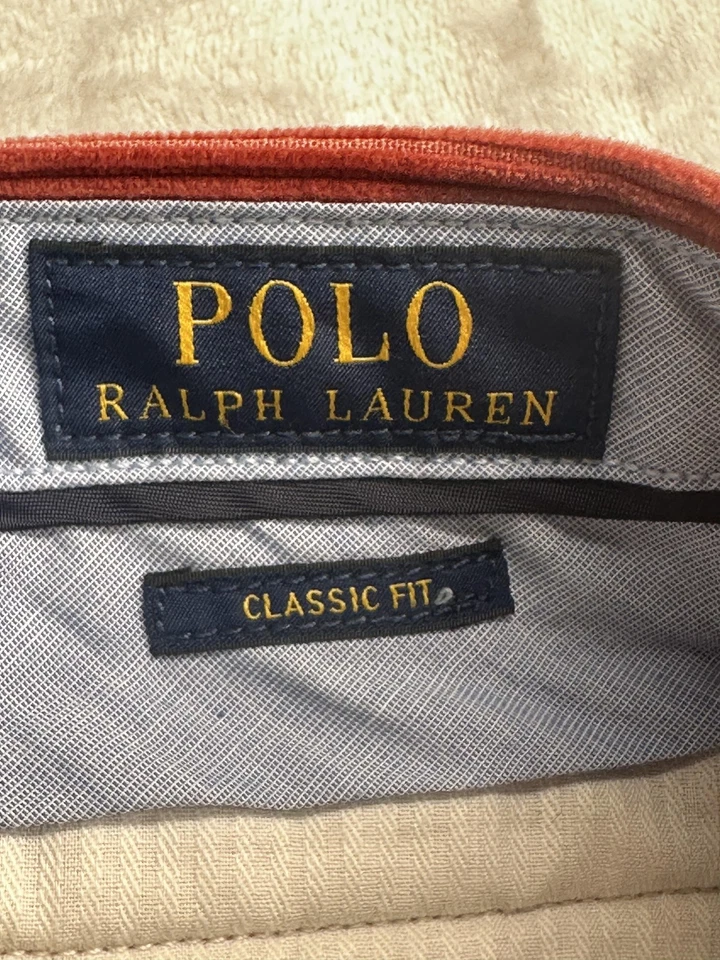Pantalón Polo Ralph Lauren Para Hombre 38x34 Rosa Rojo Pana Calce Clásico Chino Recto Foto 4 de 4