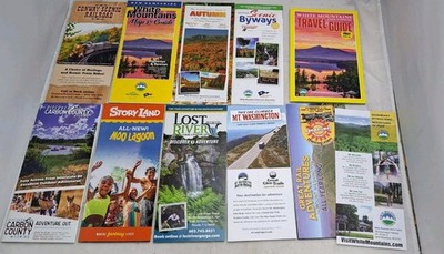 Lot of Travel Bochures Pamphlets Maps guides White Mountains, Mt. Washington, et