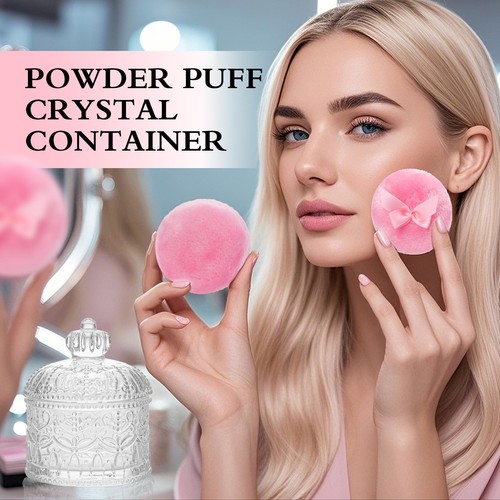 Große Puderquaste mit Behälter, waschbare Velours Staubquaste für Make-up - Bild 5 von 8