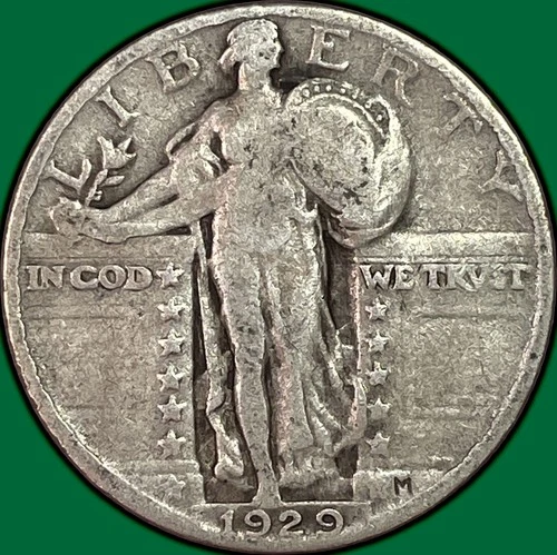 1929 Standing Liberty Quarter Fine F Coin #38229