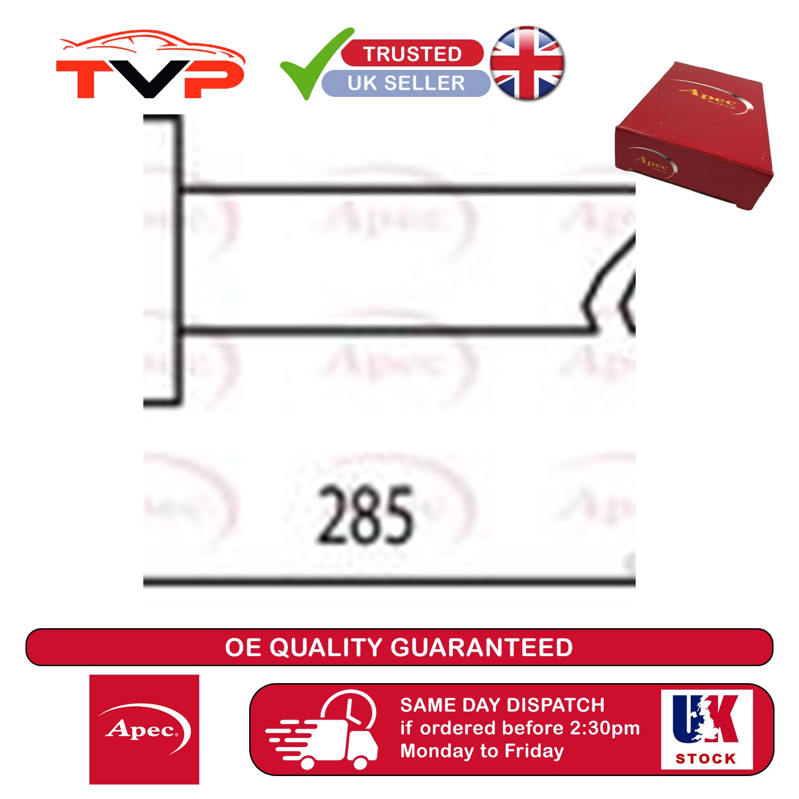 Apec Brake Hose For Citroen Dispatch 2000-2006 2.0d HOS3965