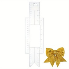 1pc Acrylic Measuring Tool for Bowknot Making Clear 35x9.7x0.55cm Sewing ruler