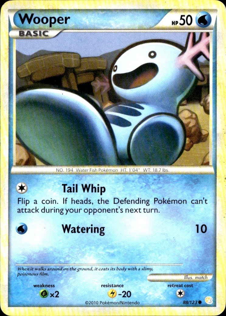 Wooper Common HeartGold SoulSilver 88/123 HP match