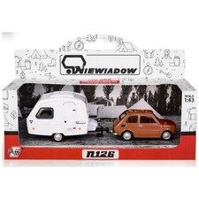 Fiat 126P + Niewiad�w Camping Trailer Brown Top Quality Toy