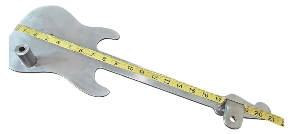 Mango de guitarra de acero arte de pared 21" decoración industrial tienda hombre cueva montaje único Foto 3 de 4