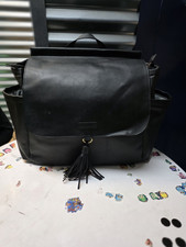 Skip Hop Greenwich Large Diaper Bag Backpack Crossbody Black Faux Leather