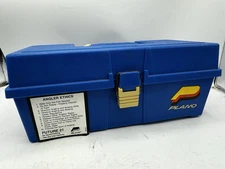 Vintage Plano 2101 Tackle Box - BLUE - Made In USA Triple color logo Colorway