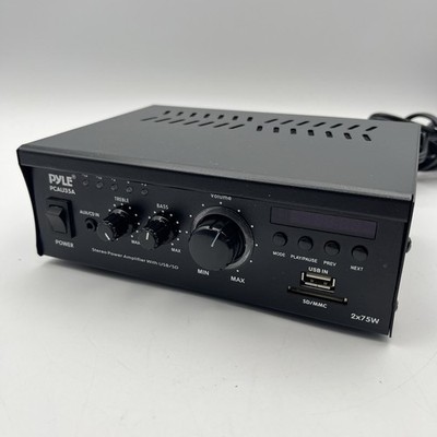 Pyle Home Audio Mini Power Amplifier 2x75W Watt USB/SD Card Receiver - PCAU35A