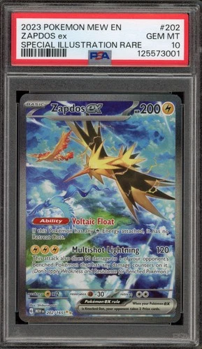 Pokemon Zapdos ex 151 MEW EN Special Illustration Rare #202 PSA 10 Gem Mint