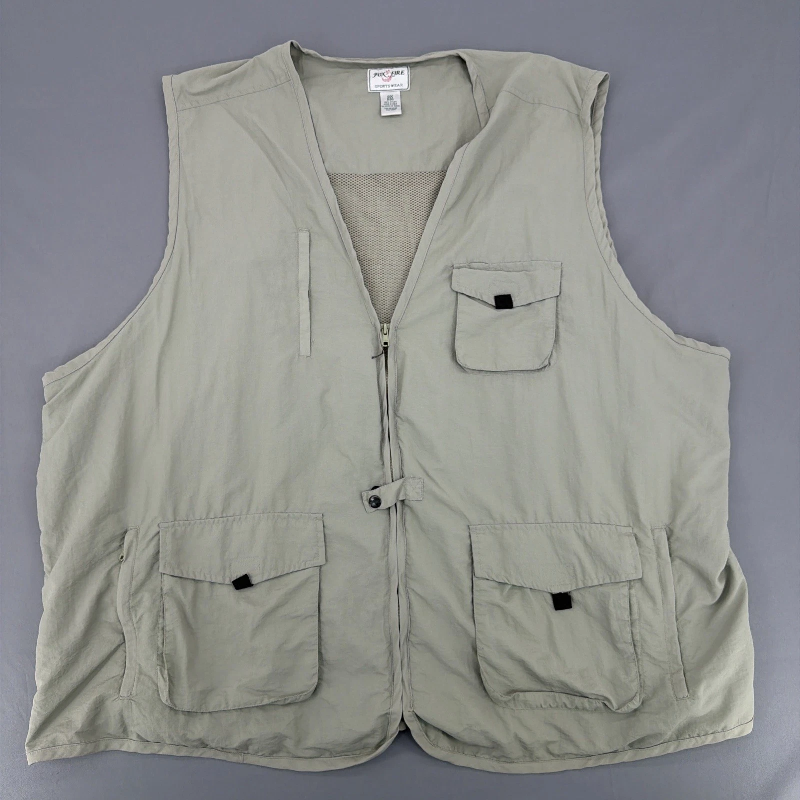 Fox Fire Utility Vest Mens 6XB Khaki Fishing Hunting Safari Outdoors