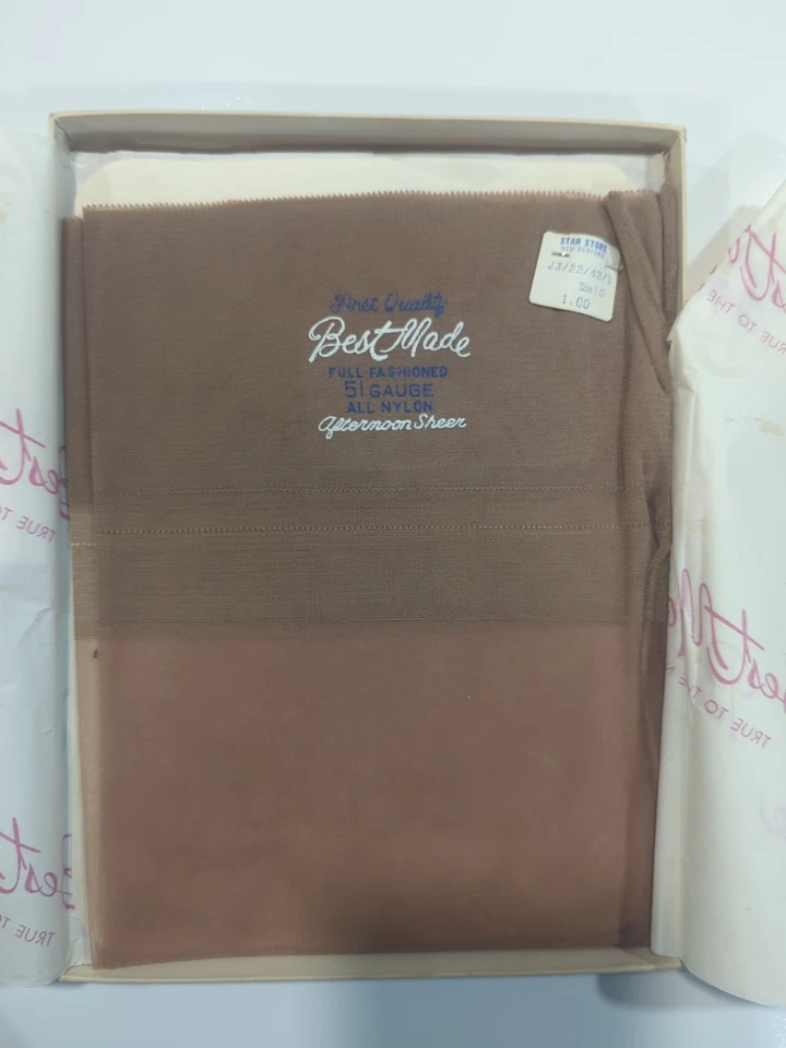 Best Made Vintage Nylon Stockings - Neutratone - Sz: 10 - 3 Pack - Image 2 of 2