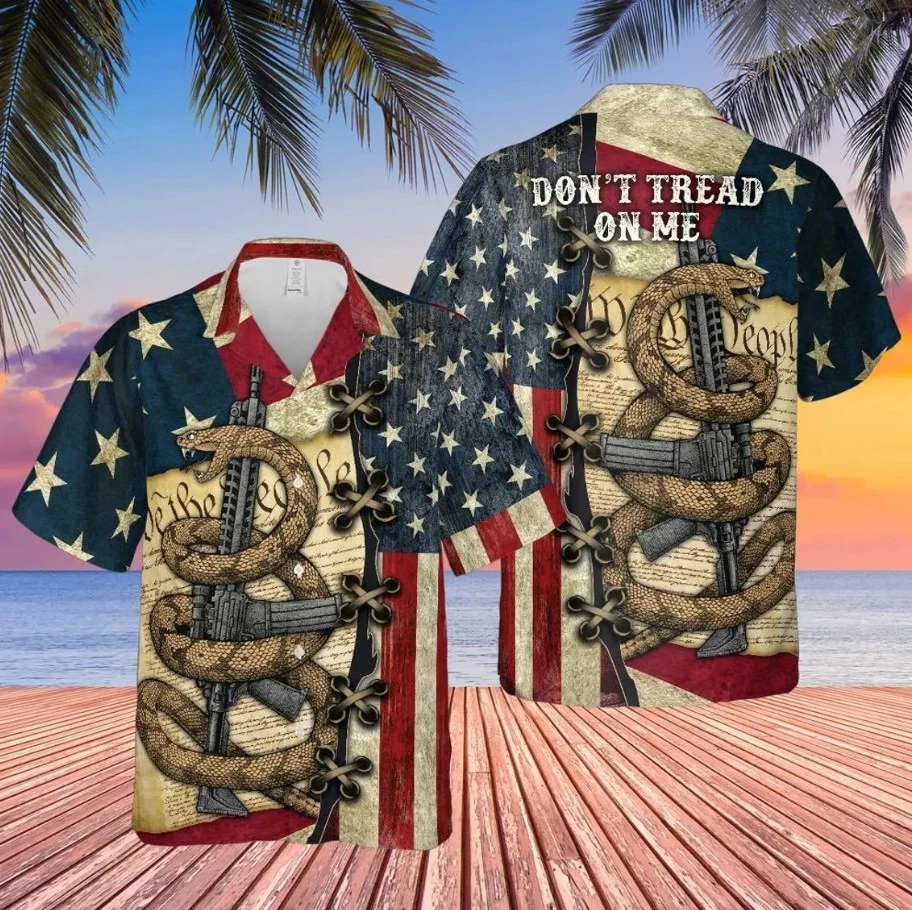 American Flag Aloha Shirt: Patriotic Summer Beach Shirt