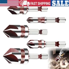 5pcs Countersink Drill Bit Drill Bits Crosshole Metal Drilling Cutting Tools