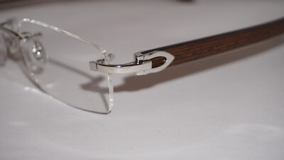 CARTIER New Eyeglasses Rimless Silver Brown CT0052O-004 53