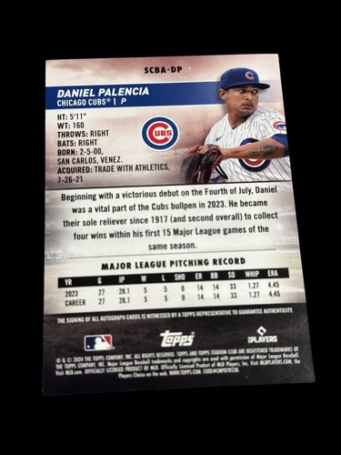 2024 Topps Stadium Club - Autographs Daniel Palencia #SCBA-DP (AU, RC) - 第 2/2 張圖片
