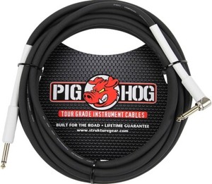 Pig Hog 10'ft Vintage Series Instrument Cable, 1/4" Straight to 1/4" Right Angle