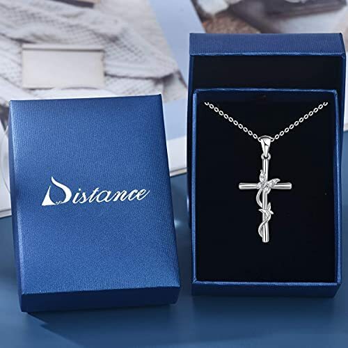 Butterfly Cross Necklaces for Women 925 Sterling Silver Jewelry Gifts For Girls - Picture 4 of 6