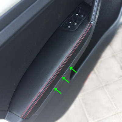 Replacement 4*inner Door Panel Armrest Leather Cover For 14-18 VW Golf MK7 Golf7