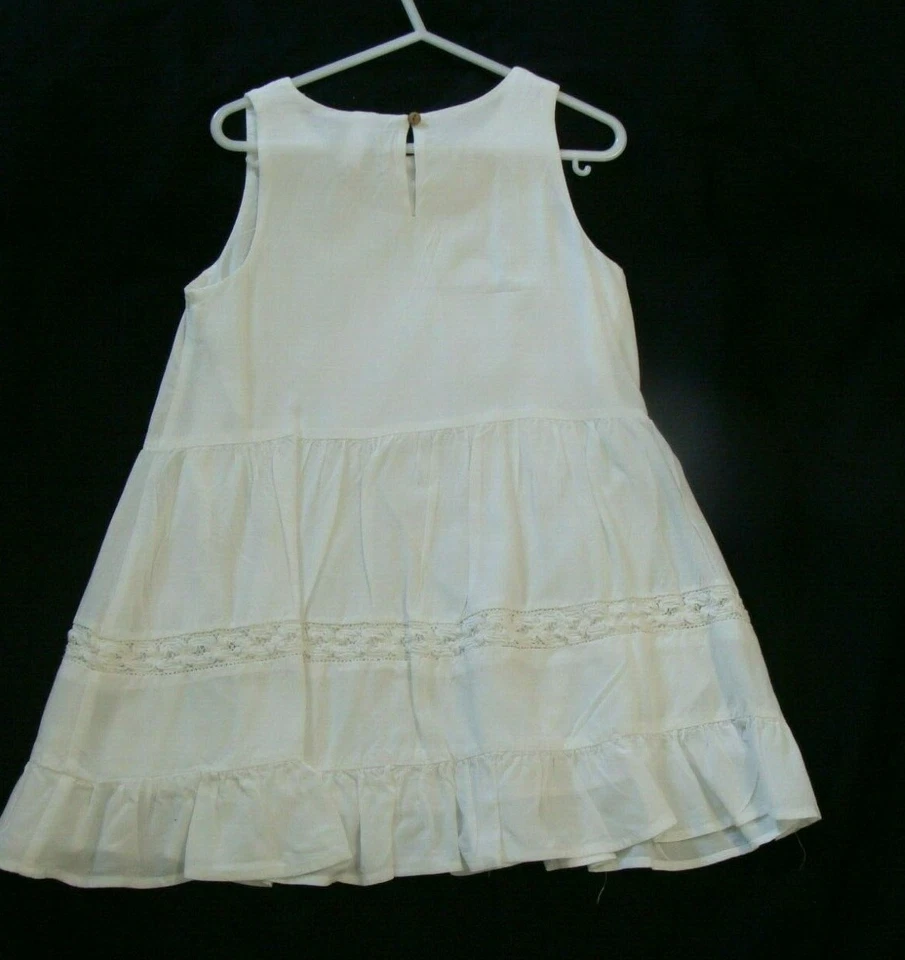 Xhilaration White Tatted-Like Lace Sundress Fully Lined Size XS (4-5) - Image 2 of 4