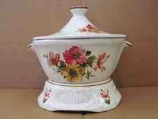 California Pottery Original Casserole Tureen Dish Warmer Cover Vintage