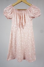 Moonpink Girls 7 Short Sleeve Pink/Dusty Rose Flower Spring Summer Dress