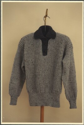 Mari Knitting Pattern MS 109 Placket Pullover Sweater for Men & Women  36''-48''