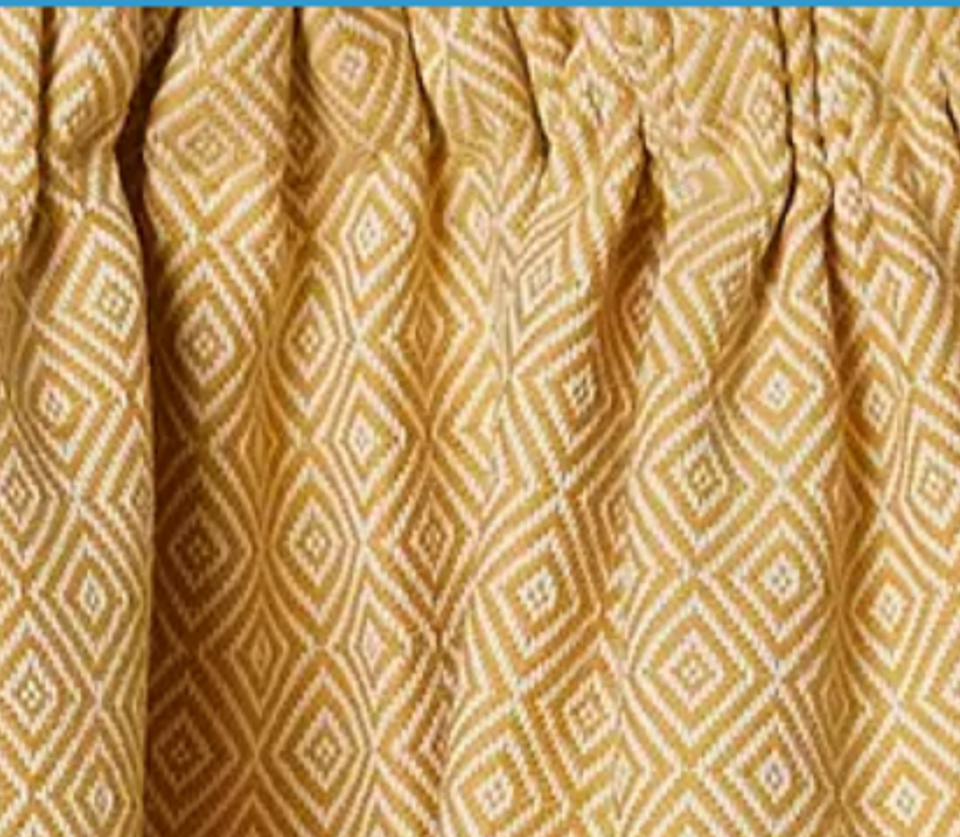 John Lewis Pair Lined Pencil Pleat Curtains Yellow Ikat excellent