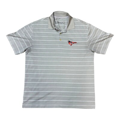Nike Golf Baltimore Orioles MLB M Dri-Fit Gray Striped Polo Shirt