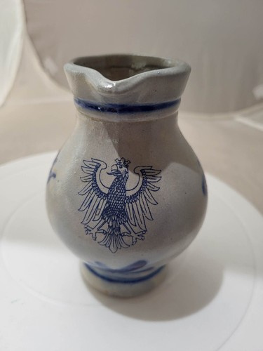 Stoneware ceramic Glazed Creamer /Pitcher jug Frankfurt am Main w/ eagle bird