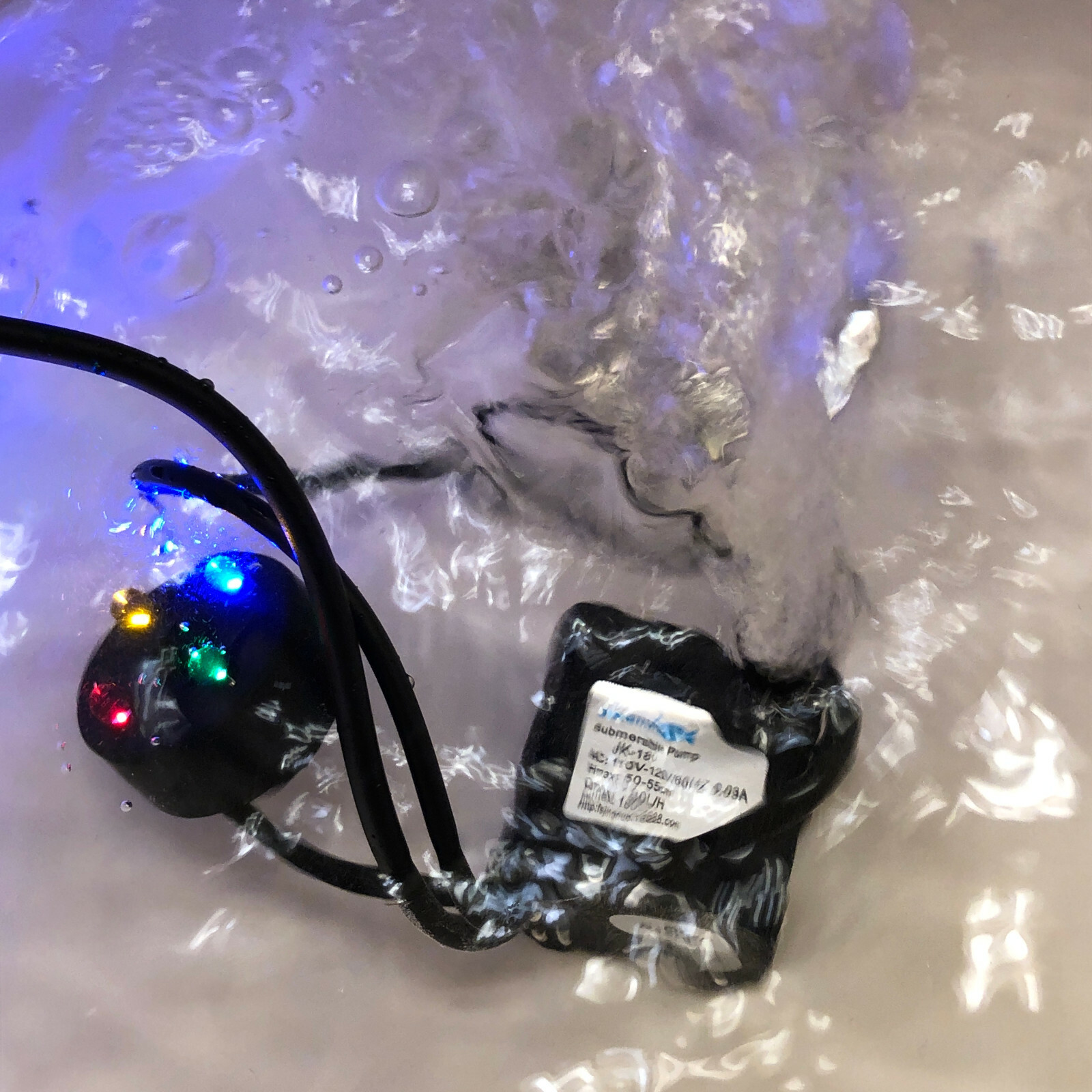 Submersible Fountain Water Pump With LED Light Ring Model Jingnuo JK