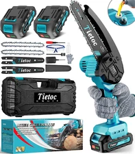 Mini Chainsaw 6 Inch Cordless, Portable Electric Chain Saw Small Handheld Batter