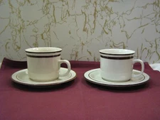 Elegance II Collection Coffee Cups &Saucers Bavarian Brown  "New"  Vintage