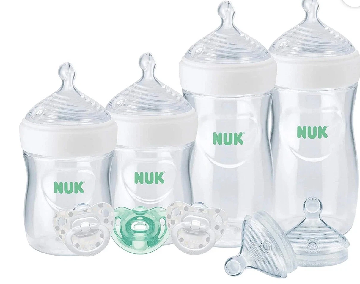 Nuk Simply Natural baby Bottle SafeTemp Gift Set nipples pacifiers bottles White