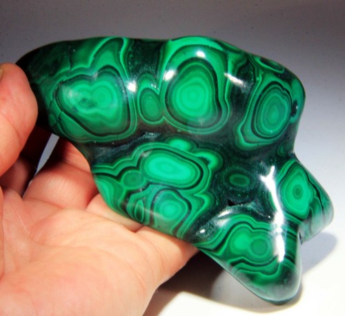5" Top Quality Polished Bull's Eye Malachite, Congo! M186 - Picture 4 of 5