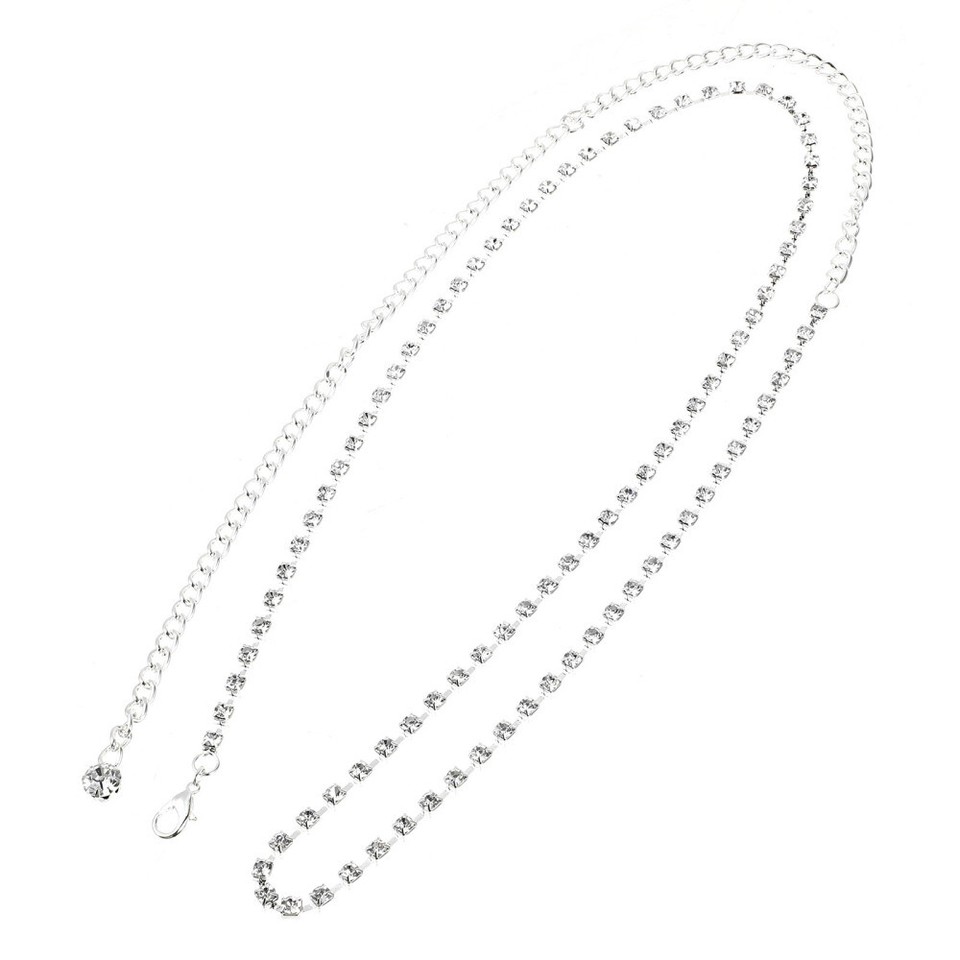 2 Pack Belly Chains for Women Rhinestone Belts Dresses Special Occasion