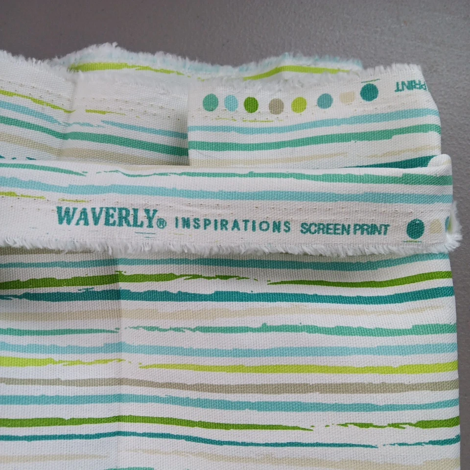 Tecido Waverly INSPIRAÇÕES listra verde algodão pesado 2,5 jardas decoração artesanato vintage - Imagem 3 de 3