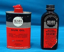Sears Roebuck and Co. Gun Oil & Nitro Powder Solvent Bottle