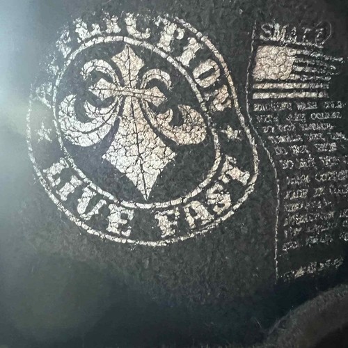 Affliction Live Fast Stitch Sweatshirt Women's Size S Black Splatter Embroidered - Picture 4 of 8