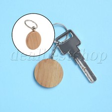 15 Pieces Unfinished Wood Key Tag Key Chain for DIY Gift Crafts Supplies